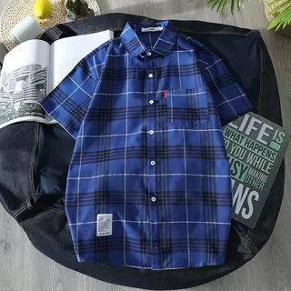 เสื้อเชิ้ตแขนสั้นคอกลมแขนสั้นผ้าใยสังเคราะห์ผู้ชาย 5 สี M-3XL
