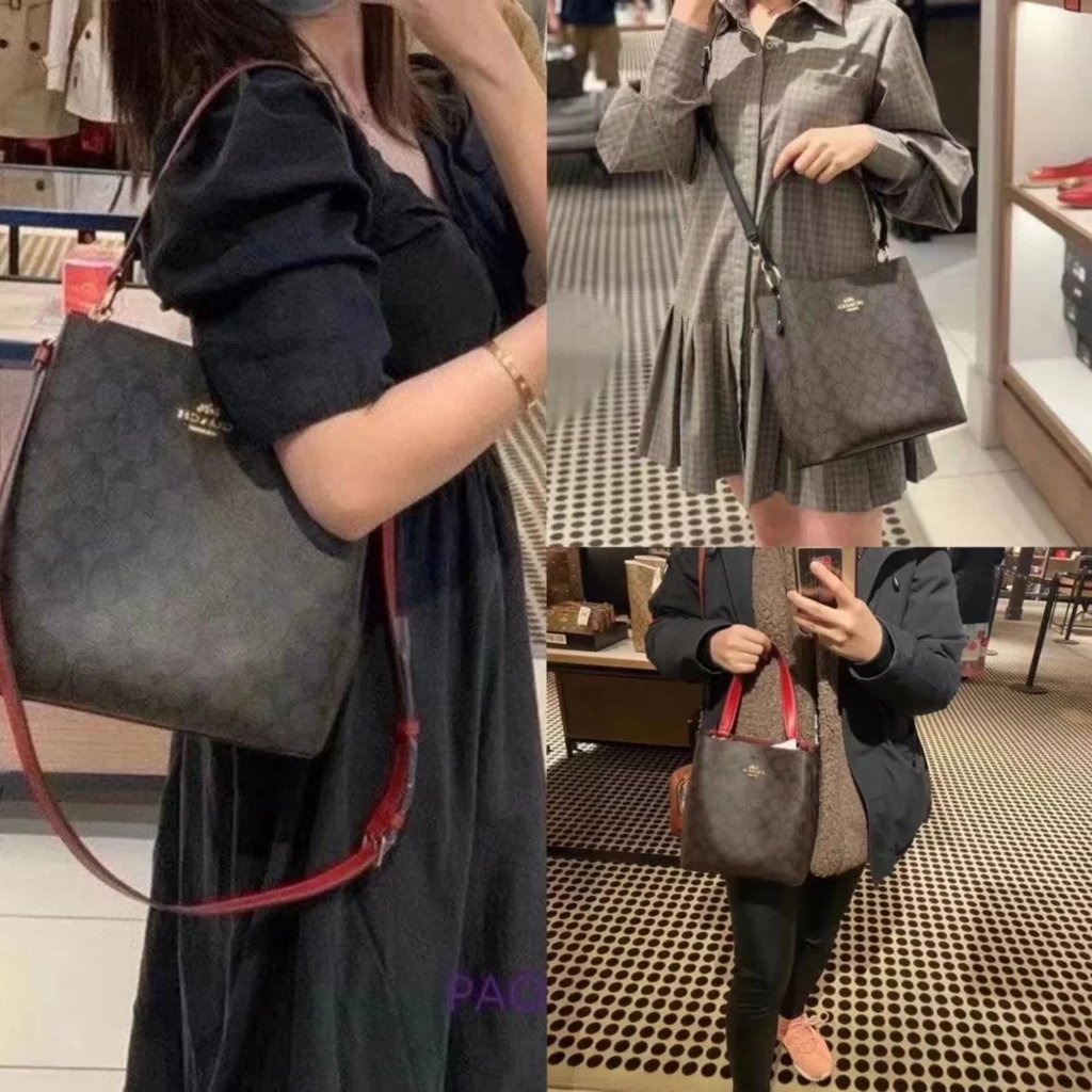 COACH กระเป๋าหญิง COACH C Home Bucket Bag Presbyopic 2312 COACH Bucket Bag Small Large Bucket Bag Co