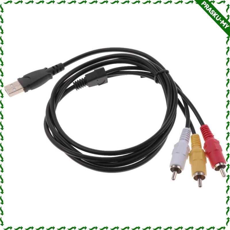 [PraskuMY] 1PCS USB to RCA Cable1.5m USB Male to 3 RCA Male Splitter AV Adapter Cable