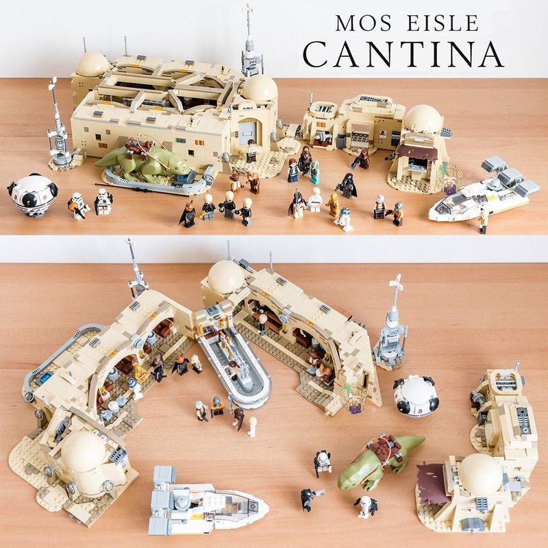 เข้ากันได้กับ Lego Star Wars Series 75290 Moss Acely Hotel Building Blocks ความยากสูงประกอบของเล่น