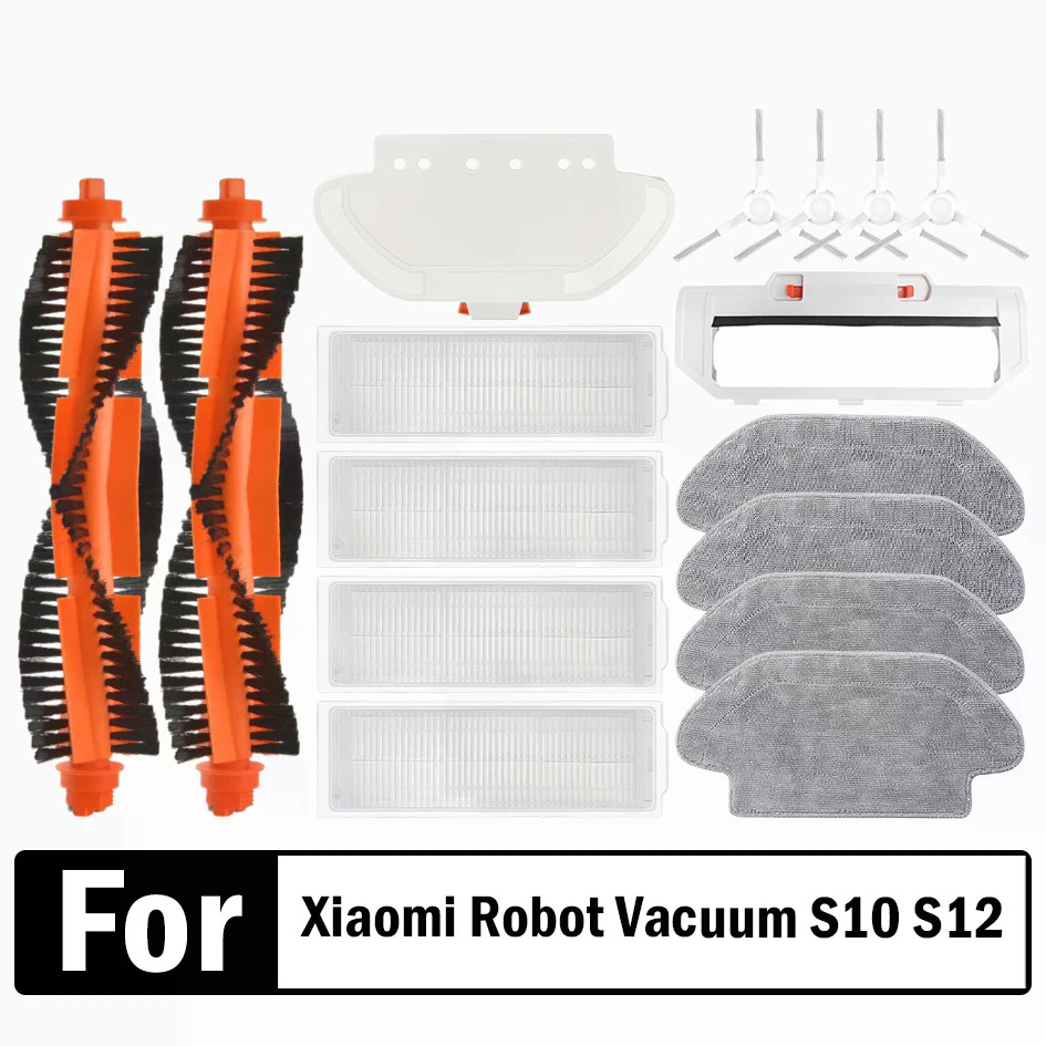 สําหรับ Xiaomi หุ่นยนต์สูญญากาศ S10 S12 T12 B106GL/ Mop 2S XMSTJQR2S / 3C B106CN ชิ้นส่วนอุปกรณ์เสริมหลักแปรงด้านข้างกรอง Mop