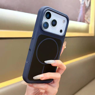 แม่เหล็กสีฟ้าซิลิโคนเหลวเคสโทรศัพท์สําหรับ ไอโฟน 17 มือโปร สูงสุด 16 15 14 13 กันกระแทกป้องกันปลอก