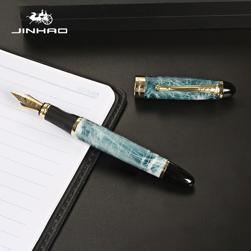 Jinhao X450 ลายหินอ่อน High-End ปากกาประณีต Art ปลายโค้งประดิษฐ์ตัวอักษรปากกาหมึก Sac