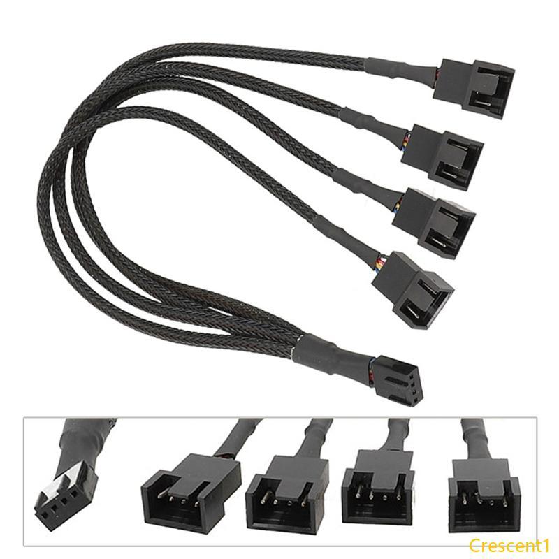 Crescent1 3 4 Way 4 Pin PWM พัดลมแยกสาย PC พัดลมสายต่อ PWM พัดลม Extension