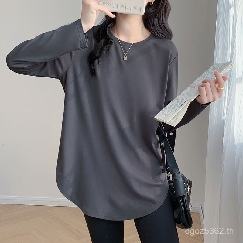 เสื้อยืดผู้หญิงแบบ loose คอตief ระบายอากาศได้ดี เหมาะสำหรับฤดูหนาว