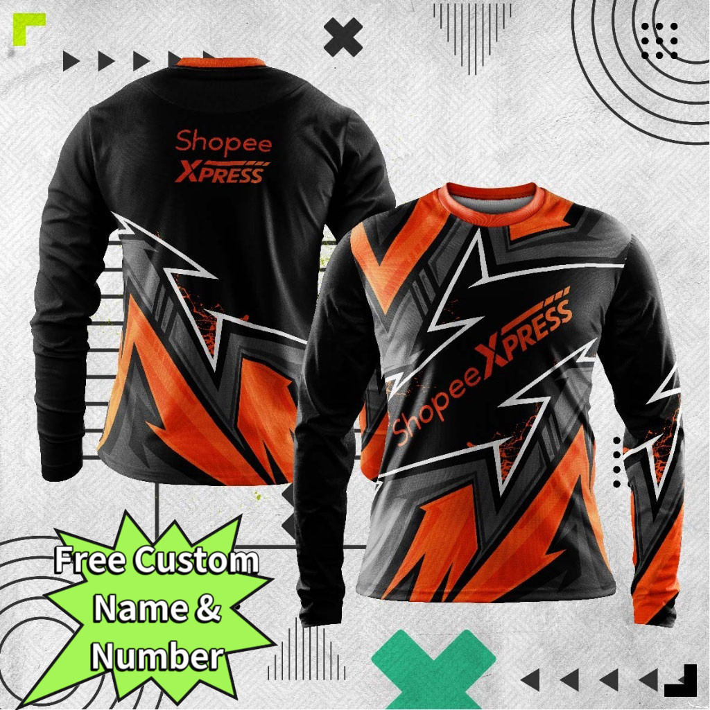 เสื้อกันหนาวแขนยาวสำหรับขี่มอเตอร์ไซค์ Shopee Rider และ Shopee XPRESS