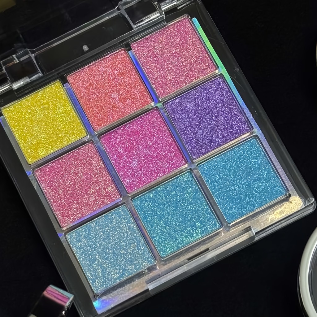 9 สี Chameleon Sparkle Shimmer Glitter Eyeshadow Palette Party/Stage Eye ชุดแต่งหน้าสําหรับเด็กผู้หญิง