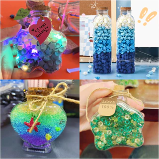 ขวดพลาสติกขนาดเล็กเปล่าขวด Star Wish พร้อมจุกไม้ก๊อก Diy Craft Decorative