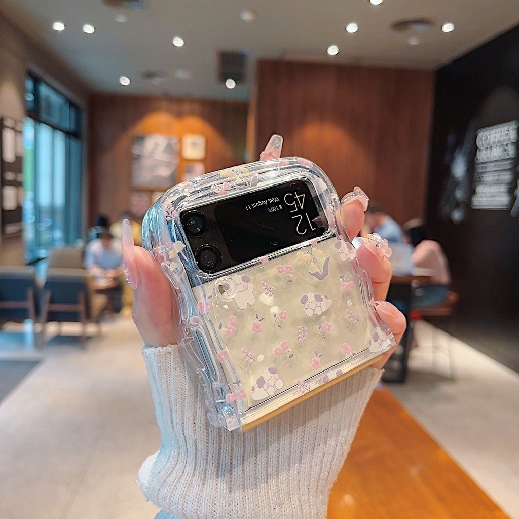 💕Alice💕พร้อมส่งจากไทย !  เคสฟลิปใสแข็งแบบไม่มีมุมขอบ กันกระแทกดีเยี่ยม for Samsung Galaxy  Flip6 Flip5 Flip4  Flip3