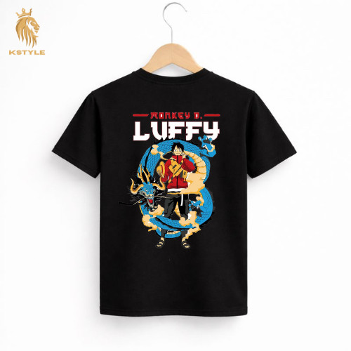 CODPromosi Murah One Piece Luffy Kaido TShirt ผ้าฝ้าย 100% Unisex รอบคอแขนสั้น Baju Lelaki Wanita Re