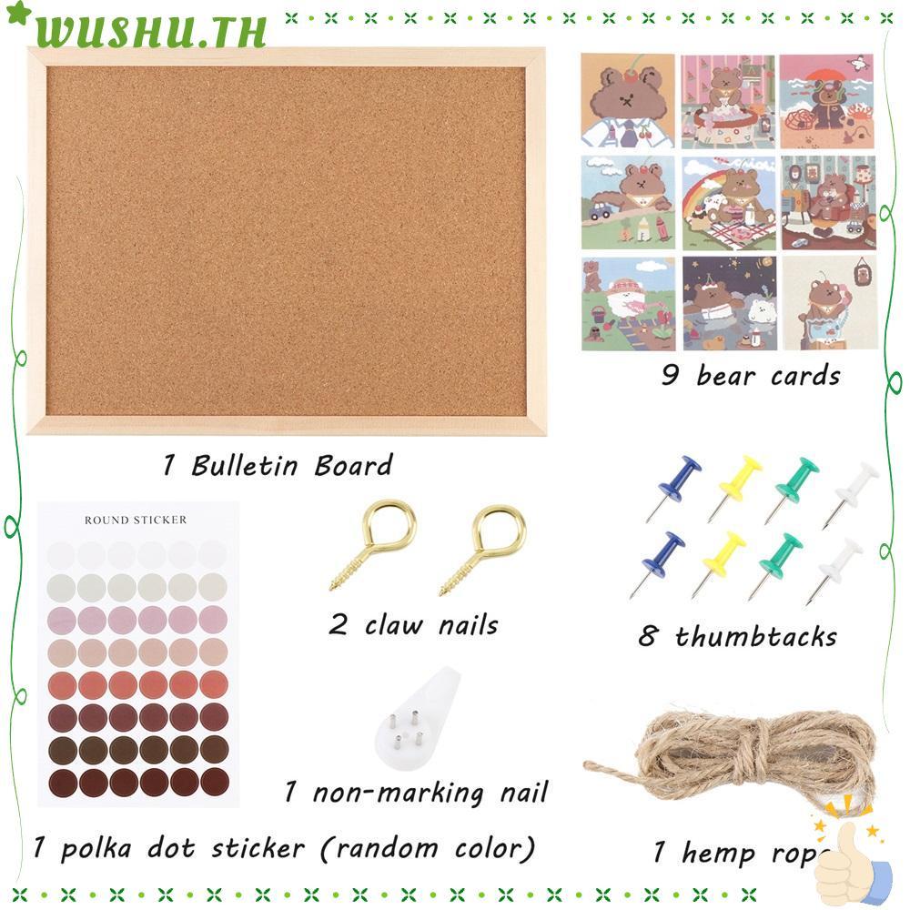 WUSHU Vision Board แขวนสํานักงานโรงเรียนผนังตกแต่ง Corkboard