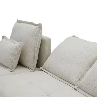 INDEX LIVING MALL โซฟาเบดผ้า L-shape รุ่นโดมิโกะ - สีเบจ