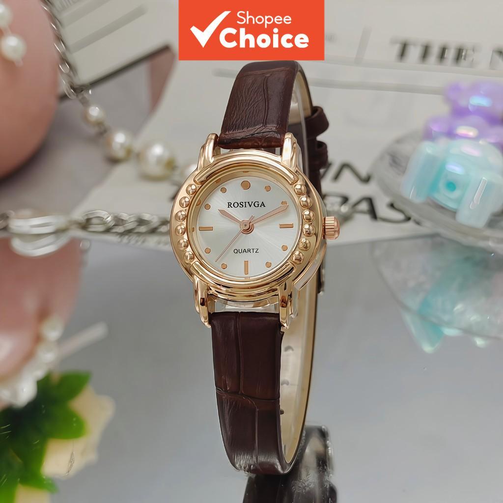 Vintage Round Mini Dial นาฬิกาผู้หญิง Elegant Luxury Quartz Timepiece สําหรับนักเรียนสวมใส่ปาร์ตี้ทุกวัน