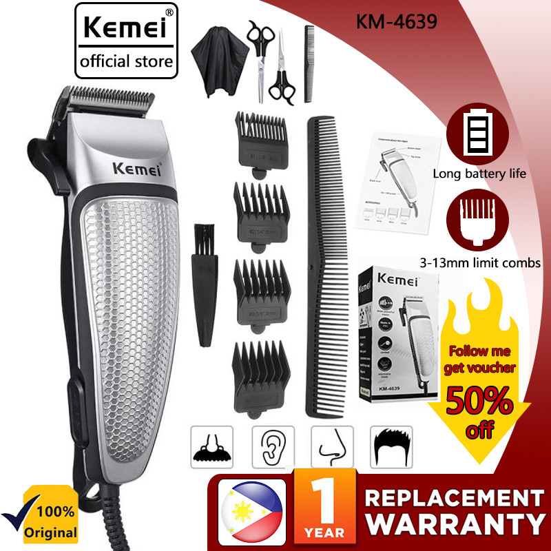 เครื่องตัดผมไฟฟ้า Kemei ตัดผมมืออาชีพสำหรับผู้ชาย เครื่องมือทำผม เครื่องโกนผม เครื่องตัดผม KM-4639