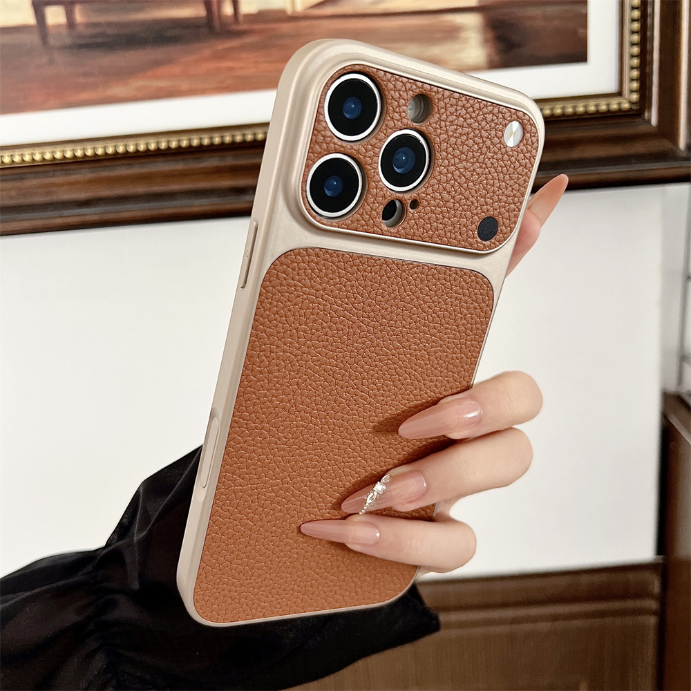 เคส IPhone 17 16 15 14 13 12 11 PRO MAX เคสป้องกัน 14 Promax Litchi หนังเนื้อกันกระแทกเคสโทรศัพท์สําหรับ IP 11 12 13 14 15 16 17 PRO MAX Plus