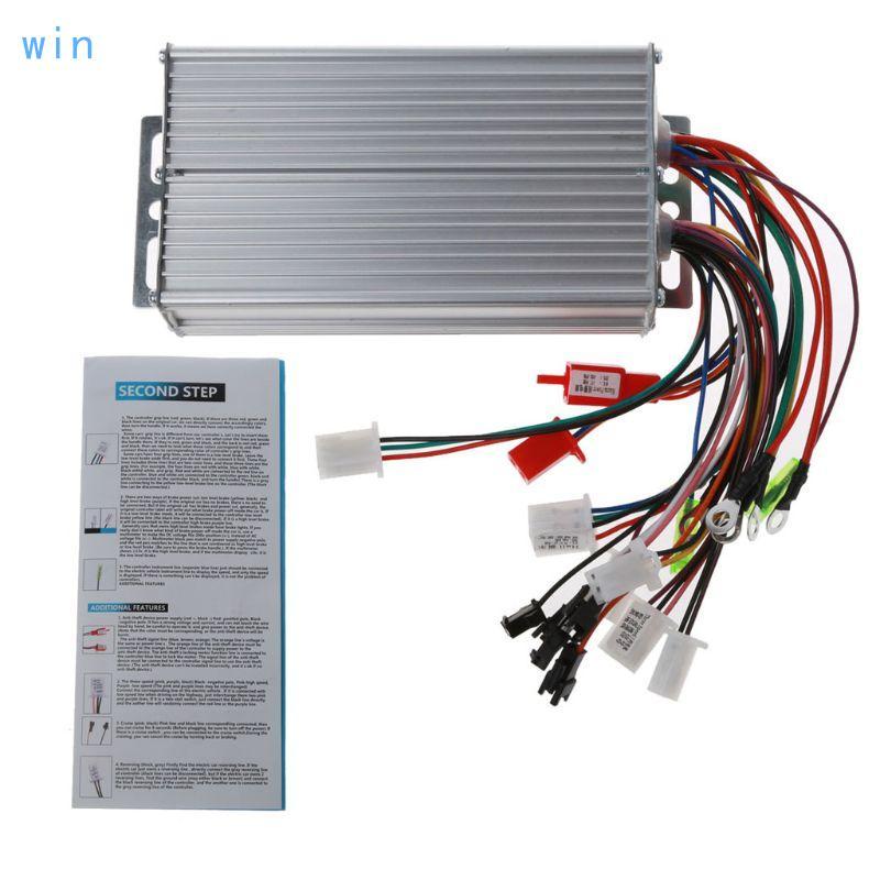 Win 36V-48V 500W ตัวควบคุมความเร็วแบบไม่มีแปรงแบบปรับได้ E-bike E-scooter มอเตอร์ไดร์เวอร์