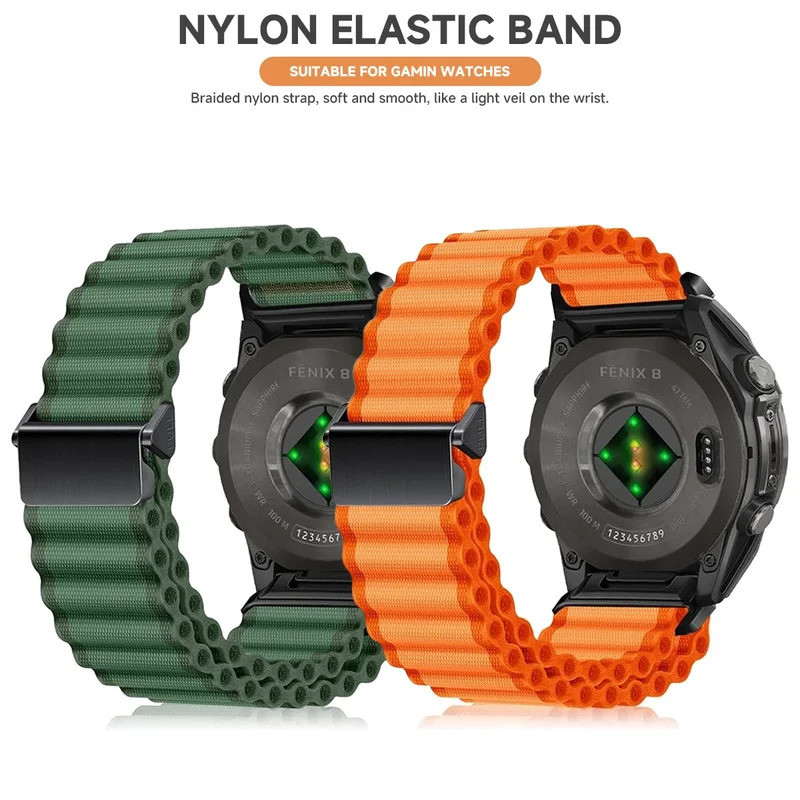 22 26 มม.สําหรับ Garmin Ocean Nylon Quick Release Fenix 8 47 51 มม. 5 5XPlus 6XPro 7XPro นาฬิกา Inst