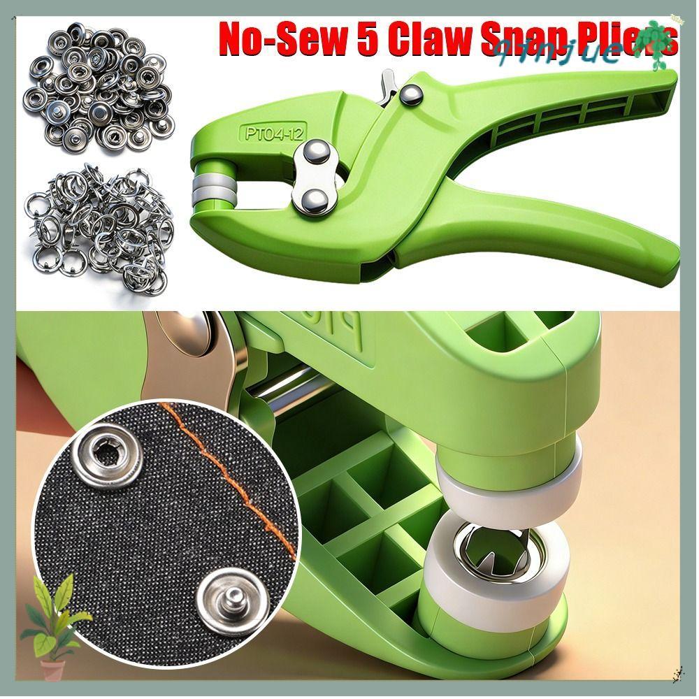 QINJUE Snap Fastener คีม,ที่มองไม่เห็น No-Sew 5 Claw Snap คีม, Anti-Slip หนาไนลอนโลหะ Snap effect-Sa