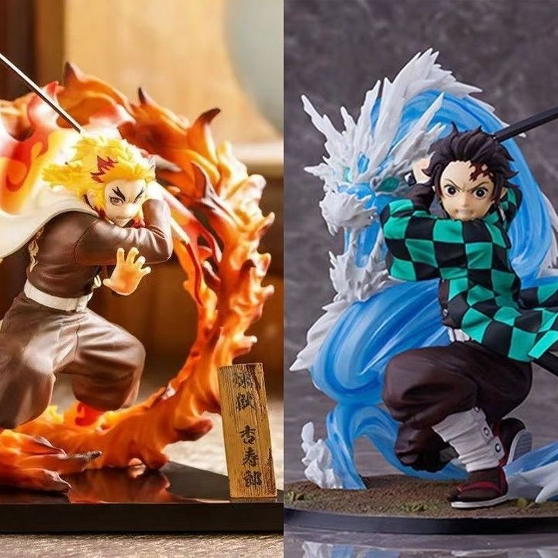 Demon Slayer Yanzhu Dawn Tanjiro พร้อม Dragon Special Effects Purgatory Kyojuro Figure