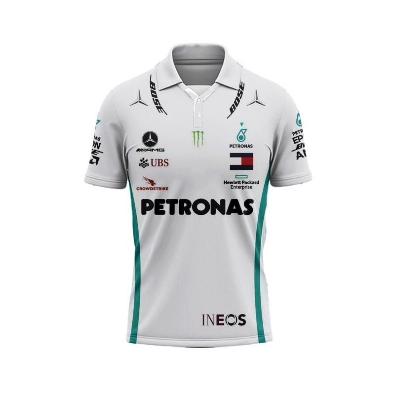 เสื้อยืดคอกลมแบบ 3D พิมพ์ลาย Petronas Mercedes F1 AMG พร้อมไซส์XS-3XL