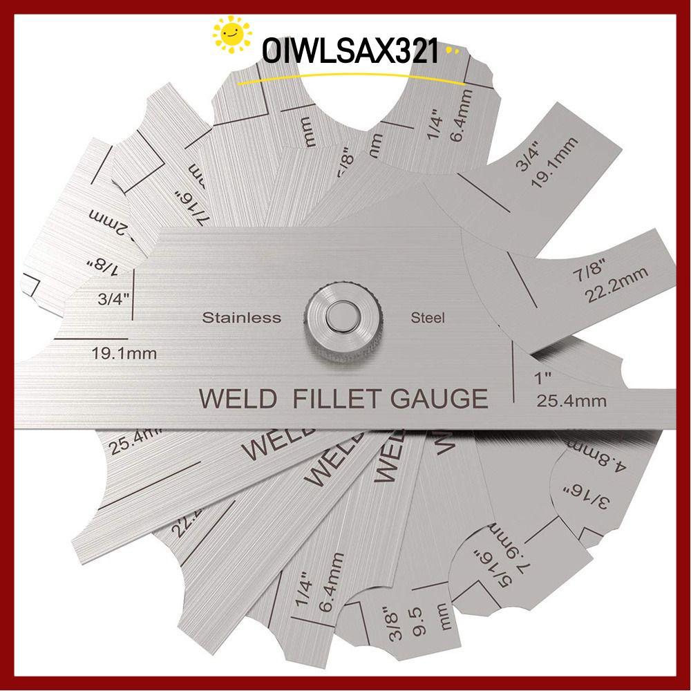 OIWLSAX321 7PCS เชื่อม Fillet Gages ชุด, MM & นิ้ว MG-11 เชื่อมวัด, Ulnar เชื่อม 1/8-1 โลหะตรวจสอบ T