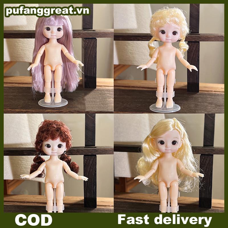 Pufanggreat 1 ชิ้น 16 ซม.ตุ๊กตาที่แตกต่างกันแสดงออก,น่ารัก 1/8 ตุ๊กตา BJD, 13 ข้อต่อเคลื่อนย้ายได้ตุ