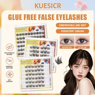 ขนตาปลอม KUESICR แบบไม่ต้องใช้กาว ขนตาปลอมแบบนุ่มเป็นธรรมชาติ ติดเองได้ เป็นช่อ ต่อขนตาแบบเส้นต่อเส้น ไม่ต้องใช้กาว แต่งหน้าขนตาเองได้ง่ายๆ WAVETH