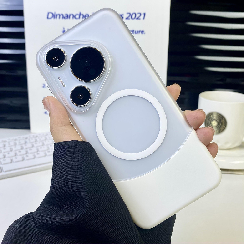 เหมาะสําหรับ Huawei mate70Pro + เคสโทรศัพท์แม่เหล็กขายร้อน Top Lower Splicing PC Huawei P70U กันกระแ