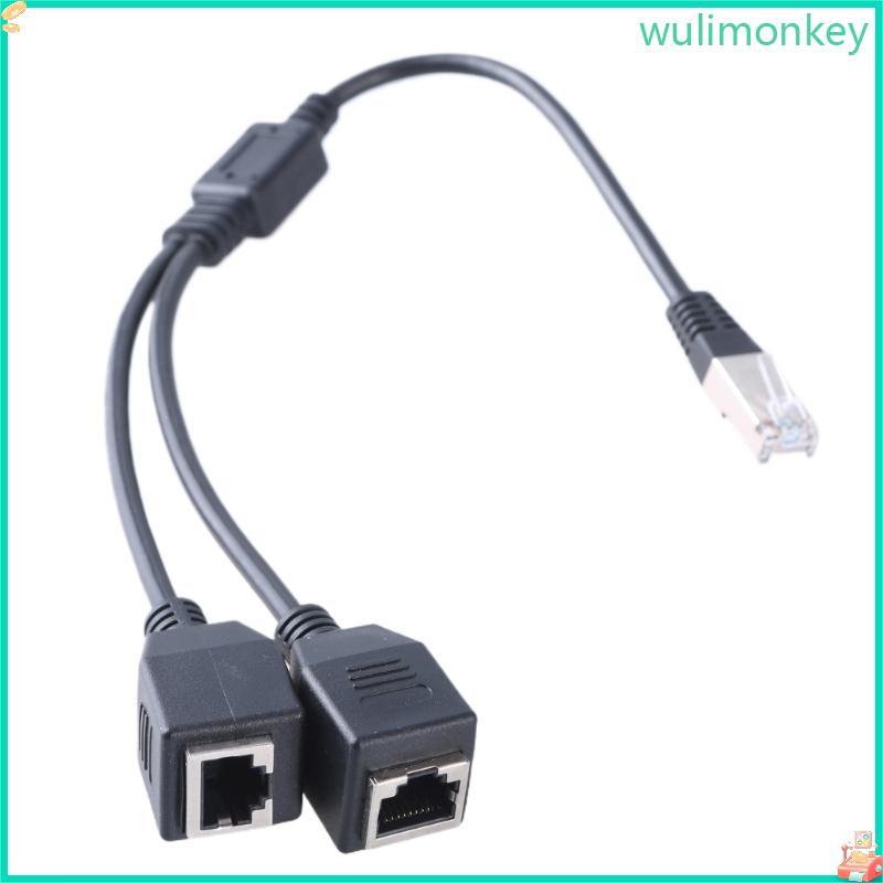 WU พอร์ตคู่ RJ45 LAN Ethernet Extension Splitter Adapter Ethernet Cable Extender Ethernet Splitter เ