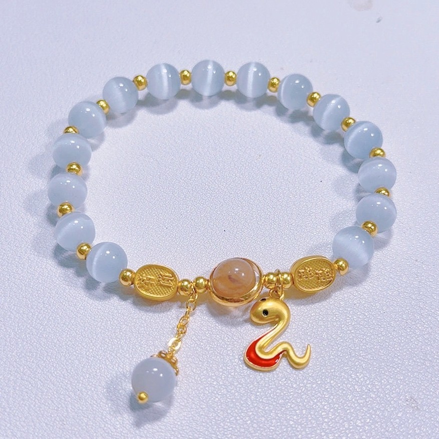 Live Year of the Snake Bracelet Design Opal Zodiac Snake Bracelet แฟนเพื่อนของขวัญ 26.4.15