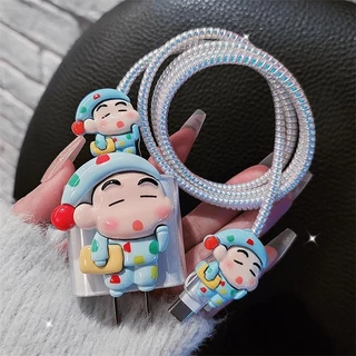 ฝาครอบป้องกันสายเคเบิลข้อมูล,สไตล์การ์ตูนน่ารัก,เข้ากันได้กับ หัวชาร์จแบบชาร์จเร็ว ตัวป้องกันงกัน