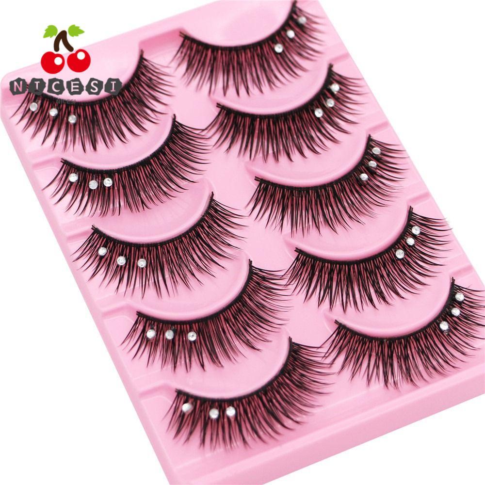 NICESI Diamond Manga Lashes Fuffy Lashes Dramatic Volume Glitter Shiny Spiry หนา Long Eye Lashes