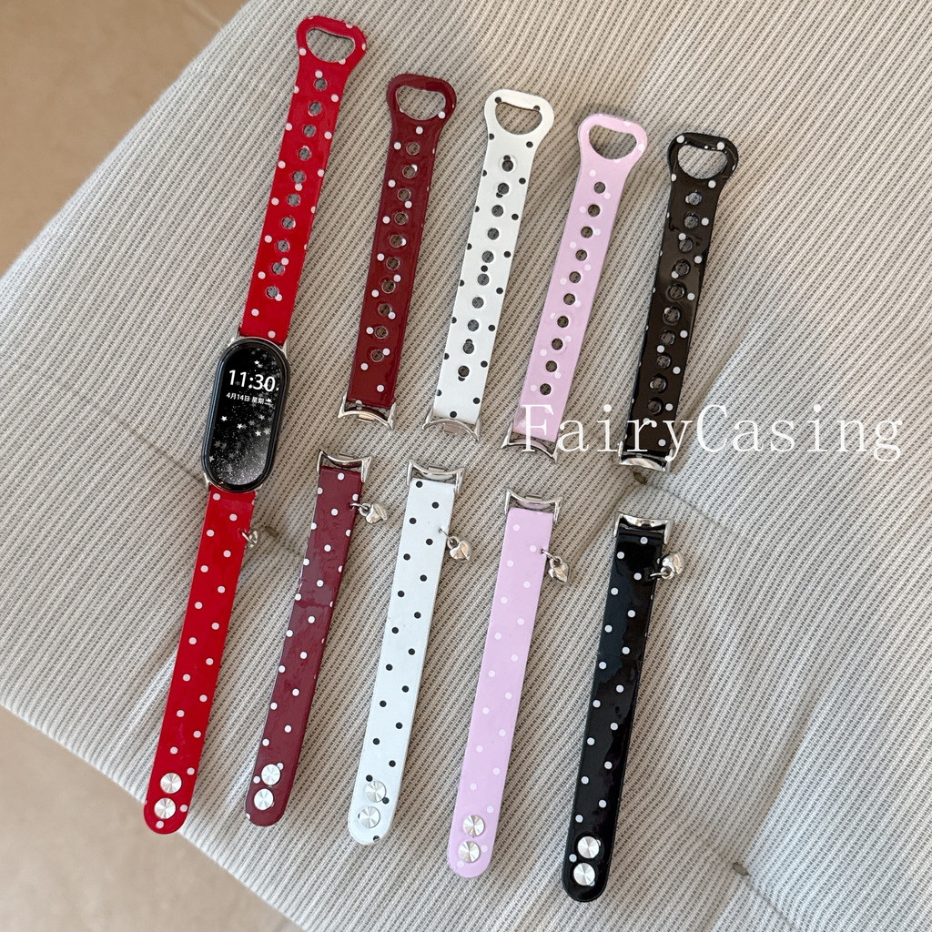 แฟชั่นหนังสําหรับ Xiaomi Mi Band 10 9 8 สําหรับ Mi Band 3 4 5 6 สร้อยข้อมือดีไซน์ใหม่สําหรับ Mi Band