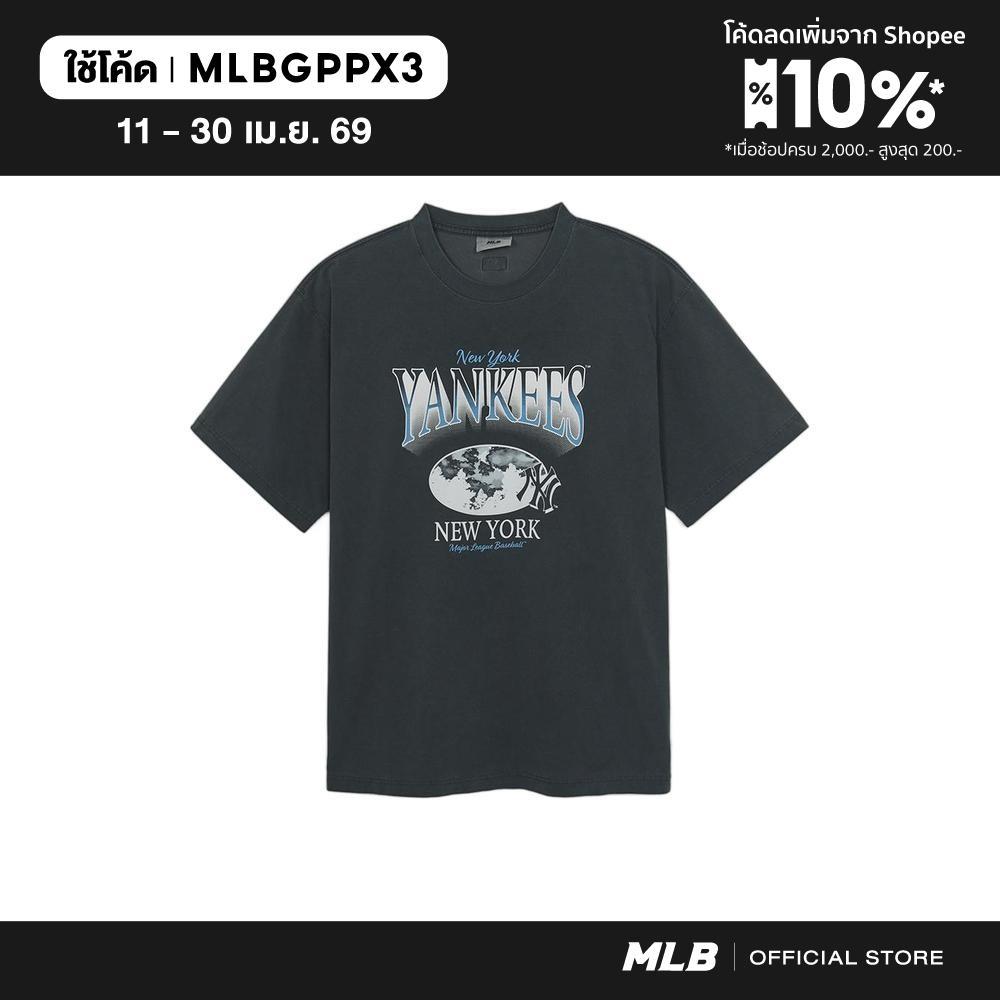 MLB เสื้อยืด ยูนิเซ็กซ์ Varsity Washing Vintage Over Fit T-Shirts รุ่น 3ATSV6153 50CGD สีเทาชาโคล