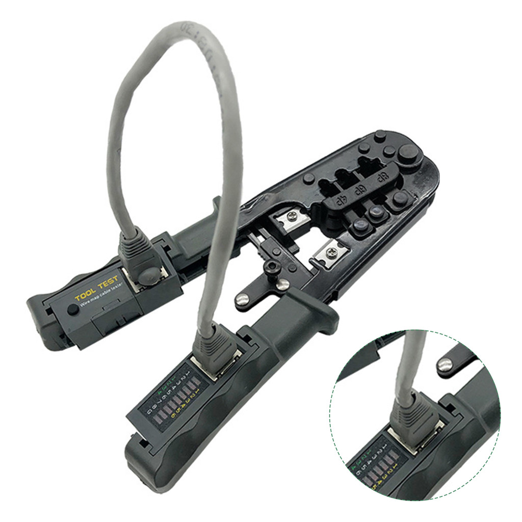 In Stock8P/6P/4P วงล้อมัลติฟังก์ชั่น rj45/12/11 คีมสายเคเบิลเครือข่ายหัวคริสตัลพร้อมเครื่องทดสอบ