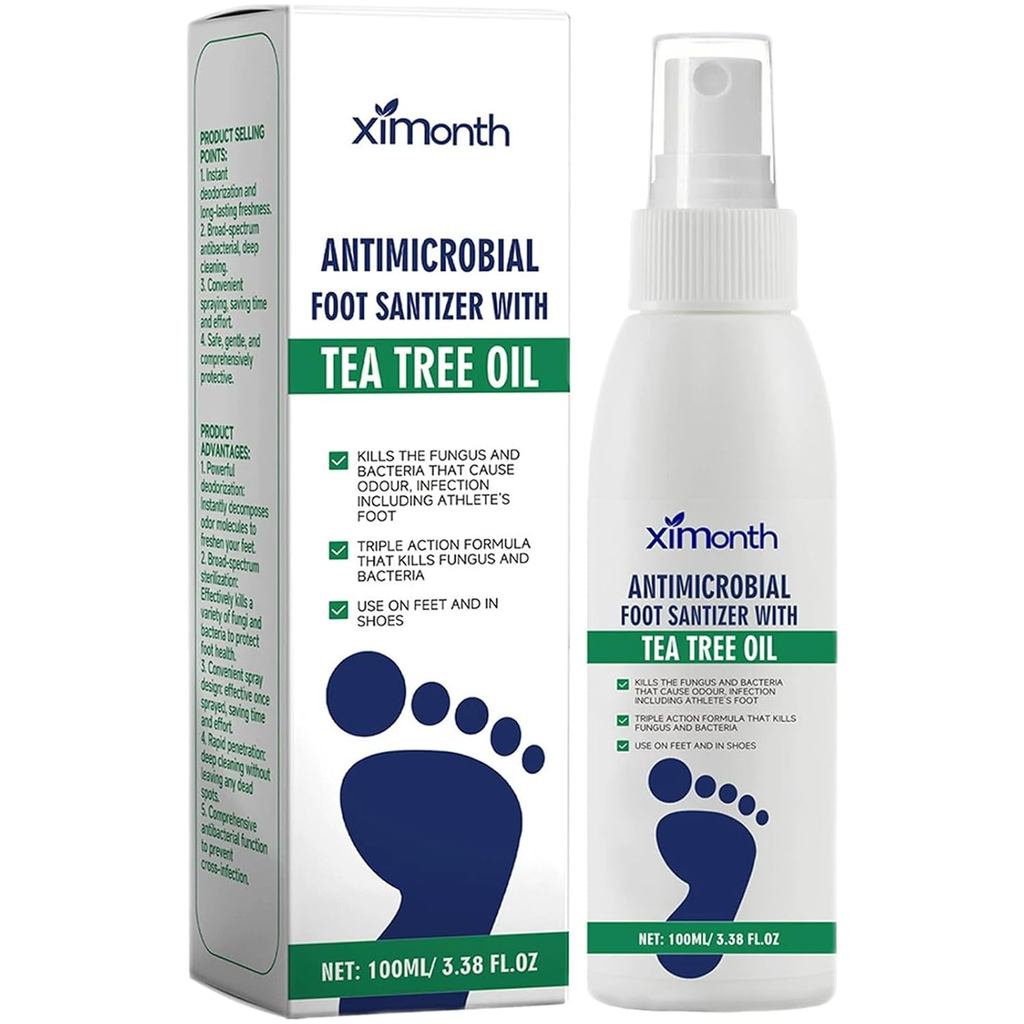Ximonth Foot Sanitizer with Tea Tree Oil, Ximonth Foot Sanitizer Spray, Foot Antiperspirant, Quick D