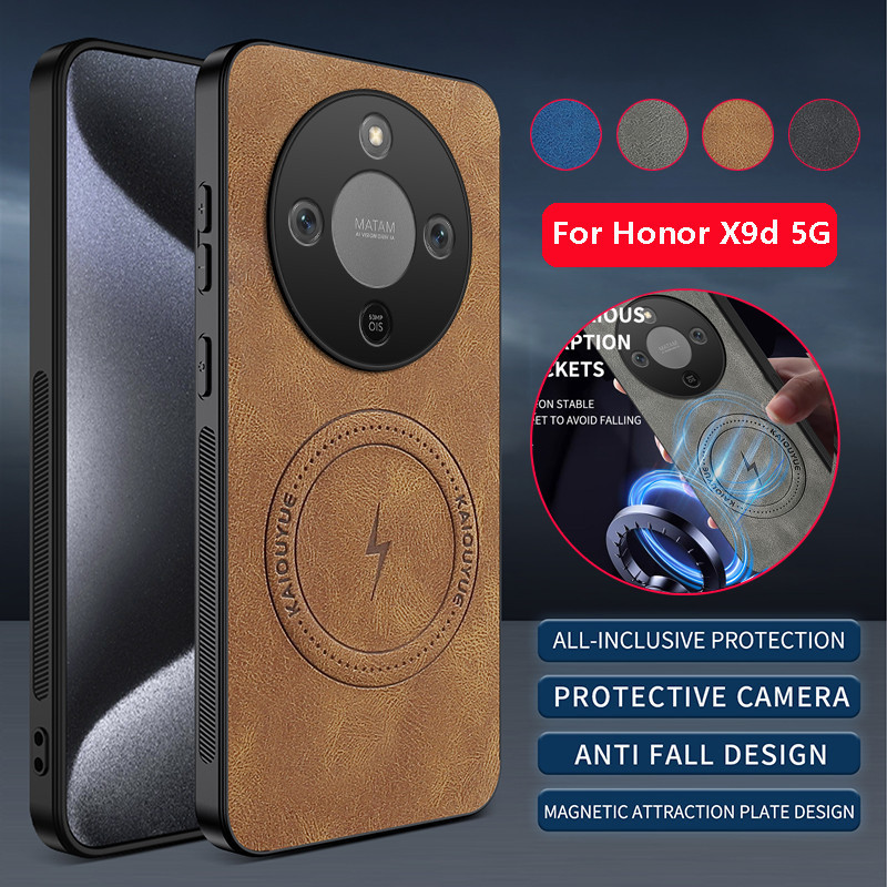 ปลอกกันกระแทกสําหรับ Honor X9d HonorX9d 5G Retro หนังเคสโทรศัพท์เลนส์ป้องกันกันชน Soft Cases ฝาหลัง NWKG