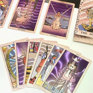Rose Gold & Black Gold Tarot Cards Deck กันน้ําการ์ดทํานายพร้อมสมุดคู่มือภาษาอังกฤษสําหรับผู้ที่ชื่นชอบการทํานาย