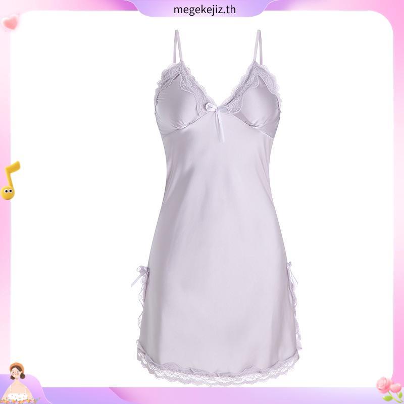 HT388 ชุดนอนและเสื้อคลุมสุดเซ็กซี่ของผู้หญิง ชุดพร้อม PADDING และลูกไม้ผ่า v1 หรูหรา HT388