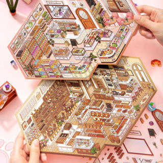 WEI 4 ชิ้น [ชุดการจัดการร้านค้า] 3D ขนาดใหญ่กันน้ําสติกเกอร์…