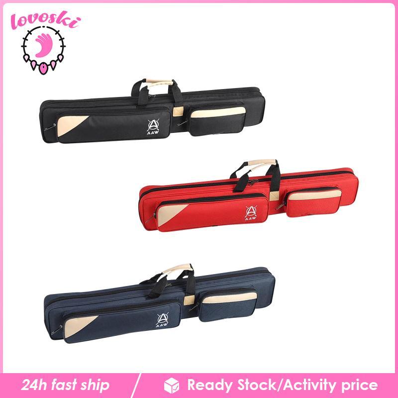 [Lovoski] Pool Cue Stick Bag 7 Hole Cue Case 1/2 Snooker Billiard Cue Case 3 Butt 4 Holds