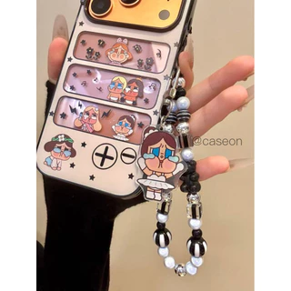 ญี่ปุ่นการ์ตูนเกาหลีโปร่งใสดอกไม้กรอบสีดําเหมาะสําหรับ ihone17promax16pro เคสโทรศัพท์ 15 สไตล์ใหม่ · 15promax กรณี