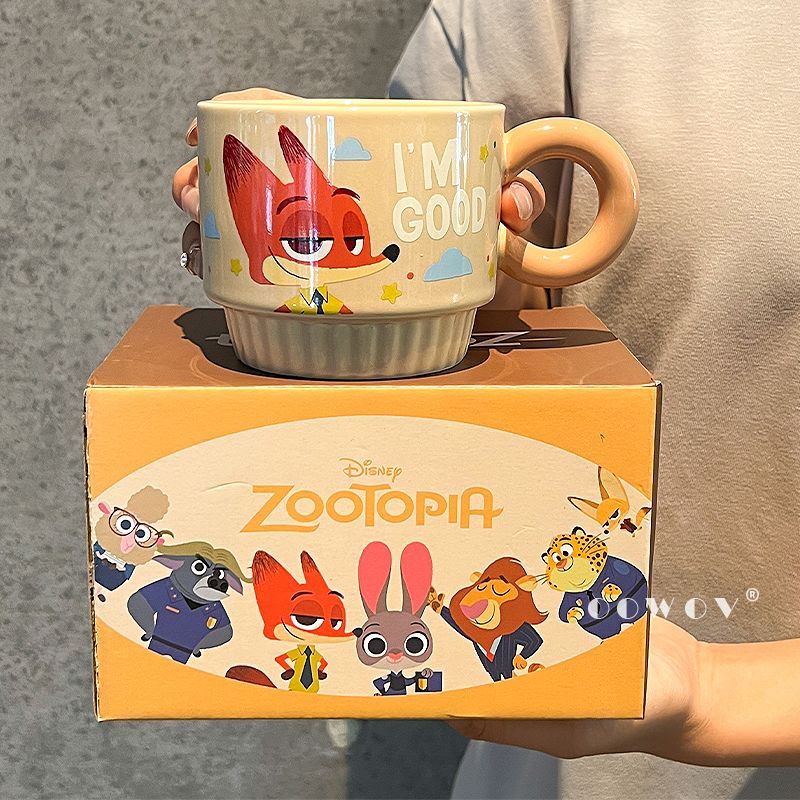 Crazy Animal City Mug 2025 ถ้วยน้ํามูลค่าสูงสไตล์ใหม่ Judy Nick ถ้วยกาแฟของขวัญวันเกิดคู่ 7SLP