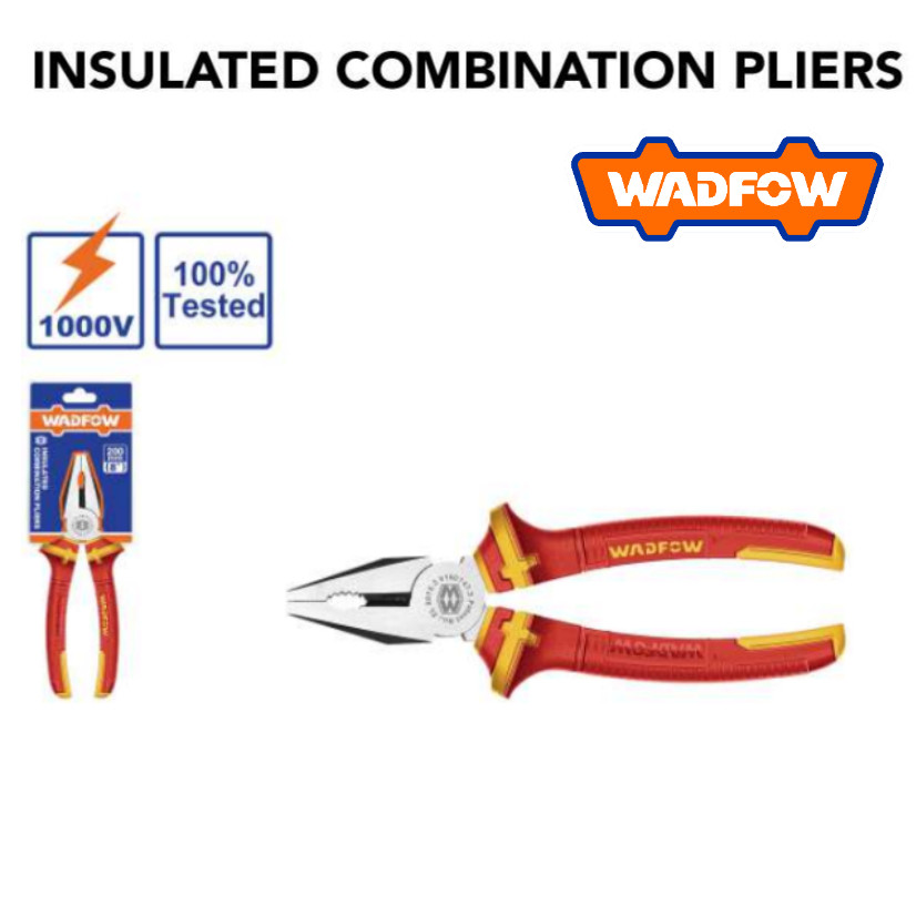 [ WADFOW ] (WPL1938) คีมรวมฉนวน 8" 200mm | การทดสอบ VDE 1000V | WPL1938