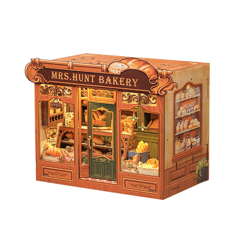 Pocket House Bee สินค้าใหม่ Mrs Hunter Bakery Creative diy ไม้ 3d สามมิติ Hand-Assembled รุ่น Hut ขอ