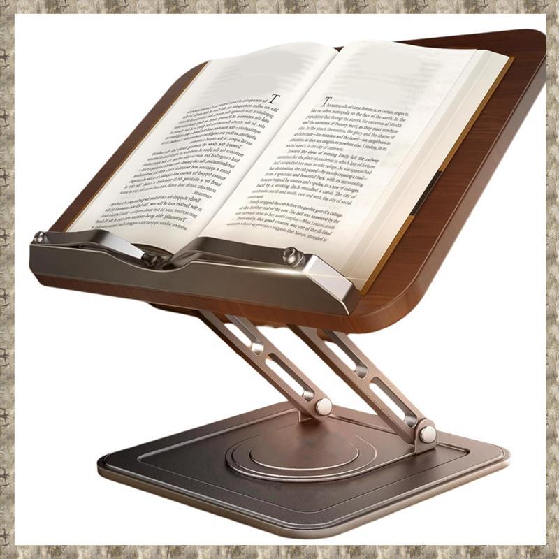 [zv0lma8i] ที่วางหนังสือแบบปรับได้ 360° ฐานหมุนได้- ขาตั้งหนังสือตามหลักสรีรศาสตร์สําหรับการอ่าน คุก