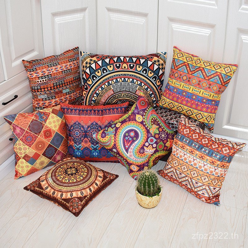 Retro รถ KBQ1 สี่เหลี่ยมผืนผ้า Bohemian โซฟาหมอนยาว Sleeping Lumbar ปลอกหมอนโมร็อกโก NTW8