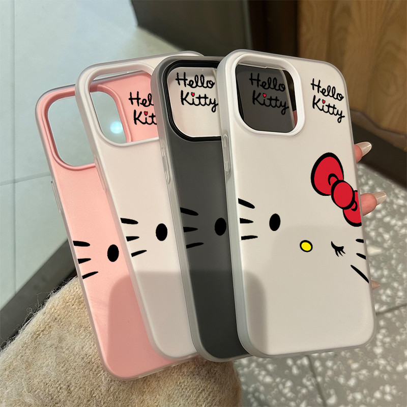 สต๊อกไทย สีเด่นเคสด้านครอบสองชั้นสีสัน For IPhone13 11 12 14 7 8 PLUS 15 16 17 Pro X XS XR XSMAX kitty ลวดลายน่ารัก ราคา ถูกที่สุด ดีลบีเคเค แกลเลอรีภาพที่ 4
