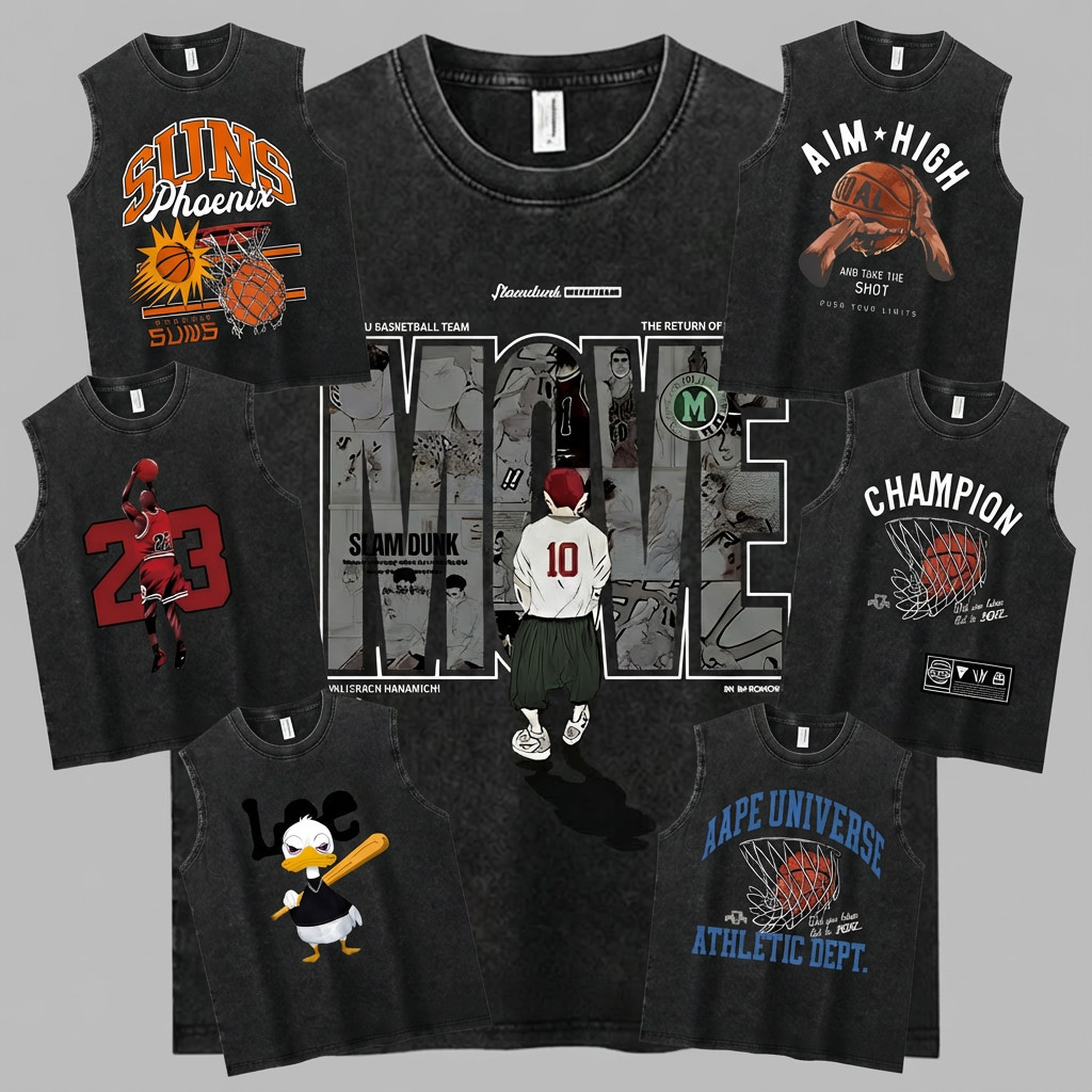 เสื้อยืด Kaos เสื้อกล้าม Wash Sleevless Wash เสื้อยืดแขนกุด Washed Tshirt Cotton Combed 24s