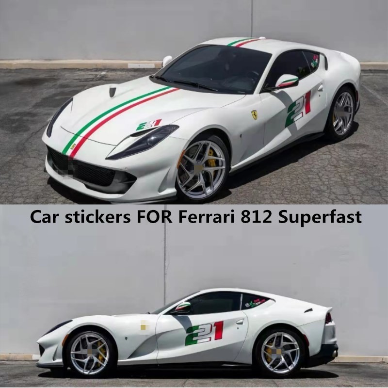 ใหม่สติกเกอร์รถที่กําหนดเองสําหรับ Ferrari 812 Superfast การปรับเปลี่ยนร่างกายตกแต่ง racing Car deca